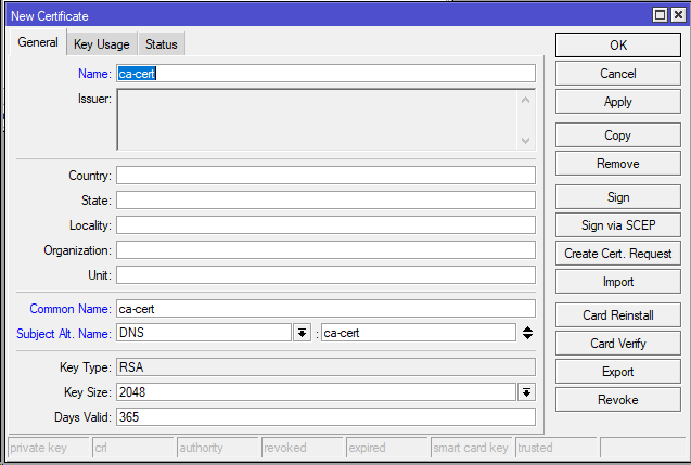 generate ca certificate