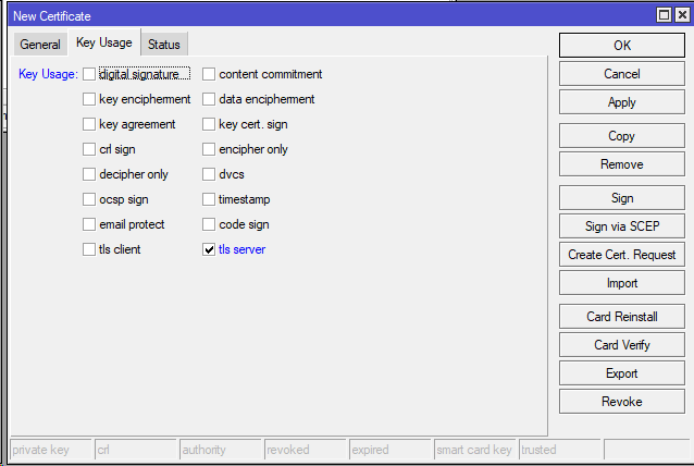 generate server certificate usage