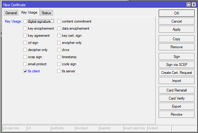 generate user certificate usage